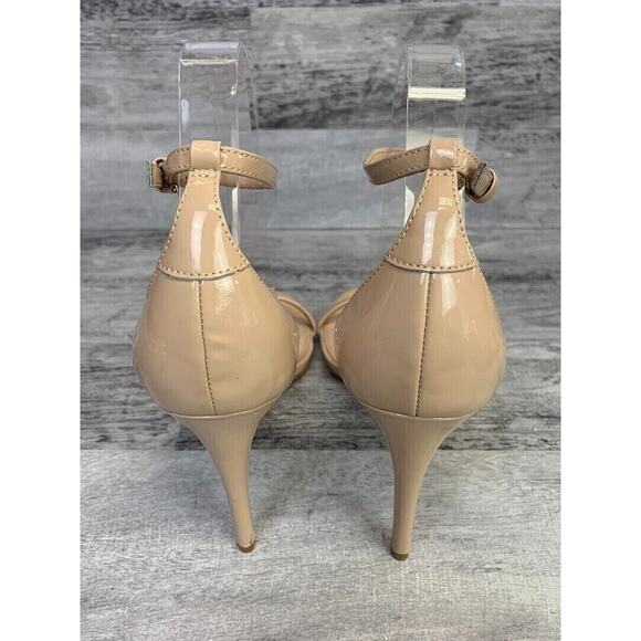 Rachel Zoe Womens Nude Patent Leather Ankle Strap Stiletto Heels Size 9.5 - Picture 3 of 8